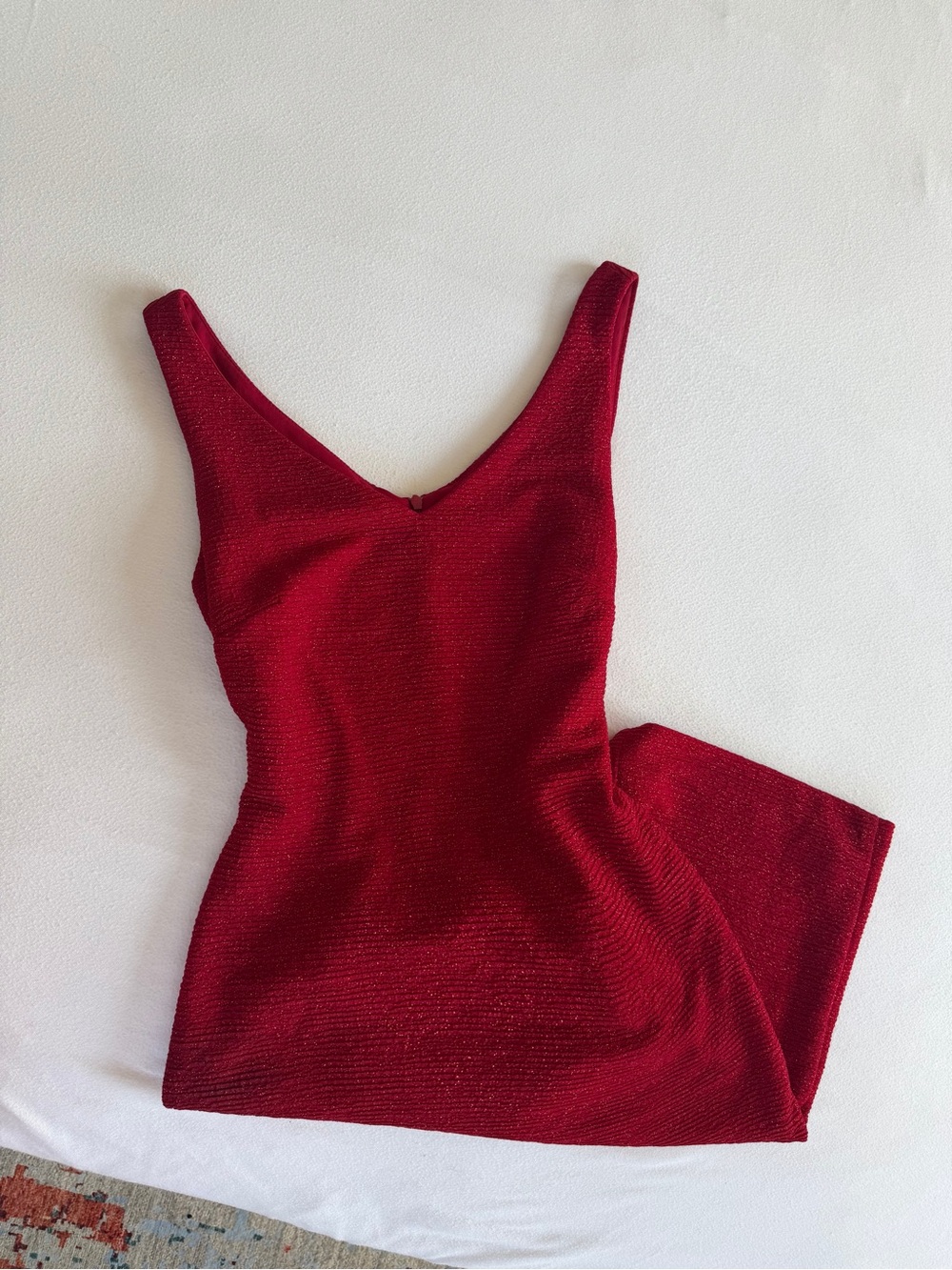Frank Lyman Design Red V-Neck Textured Tank
